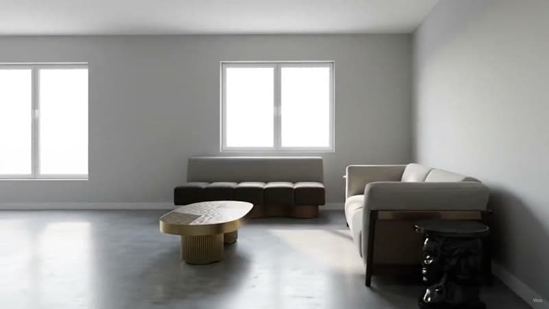 Interior clip orbiting a few degrees around the seating